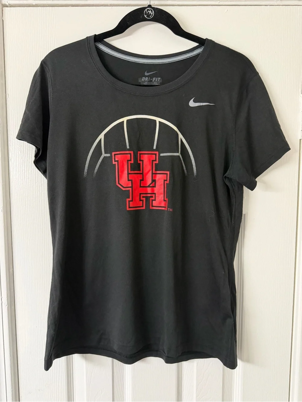Nike Dri-FIT University of Houston Black Basketball Logo Tee Women's Large